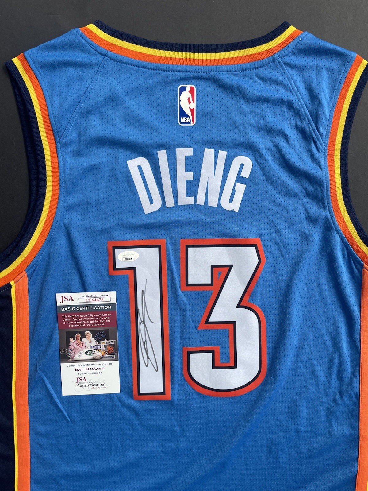 Ousmane Dieng Autographed Signed Oklahoma City Thunder Jersey JSA Coa Champs 