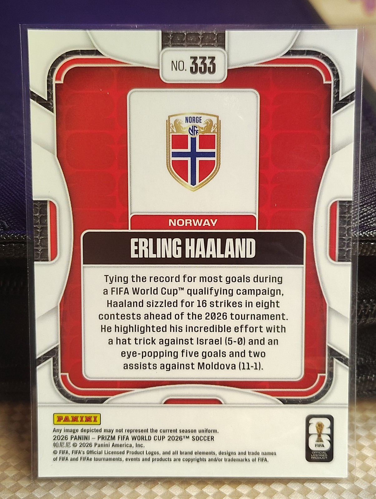 2026 Panini Prizm Fifa World Cup - Erling Haaland #333 view 2