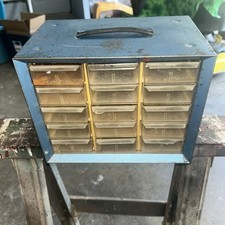 vintage akro mils storage bins metal
