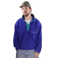 Patagonia Vintage 1990 Snap T Fleece Pullover Mens XL Purple USA Made 90s Jacket