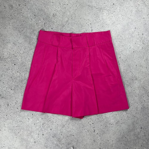 Miu Miu, Miu Miu Vintage 2000s Hot Pink Pleated High-Waisted Bermuda Shorts Pink Size 44