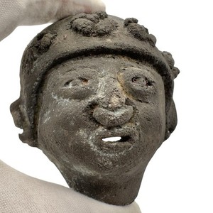 CAPULI Pre Columbian ART POTTERY Funeral Death 3" MASK Indigenous Narino Culture