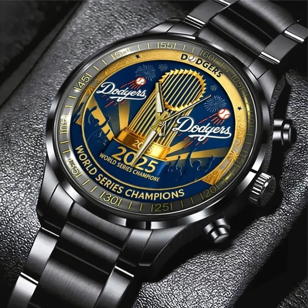 LA Dodgers World Series 2025 Black Stainless Steel Watch