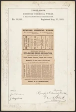 Rumford Chemical Works for Horsford's brand Self Raising Bread Preparation