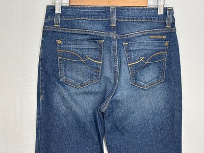 DKNY Soho Bootcut Jeans Womens Blue Denim Dark Wash Whisker Classic Outdoor 6R