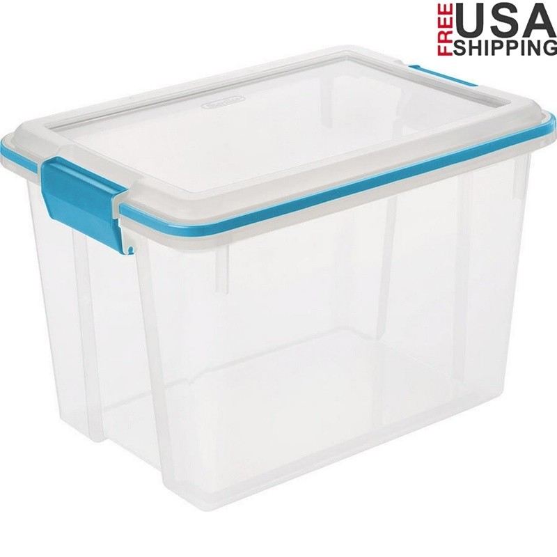 Clear Weather-Resistant Storage Bin with Gasket Lid for Organizing Documents & Keepsakes