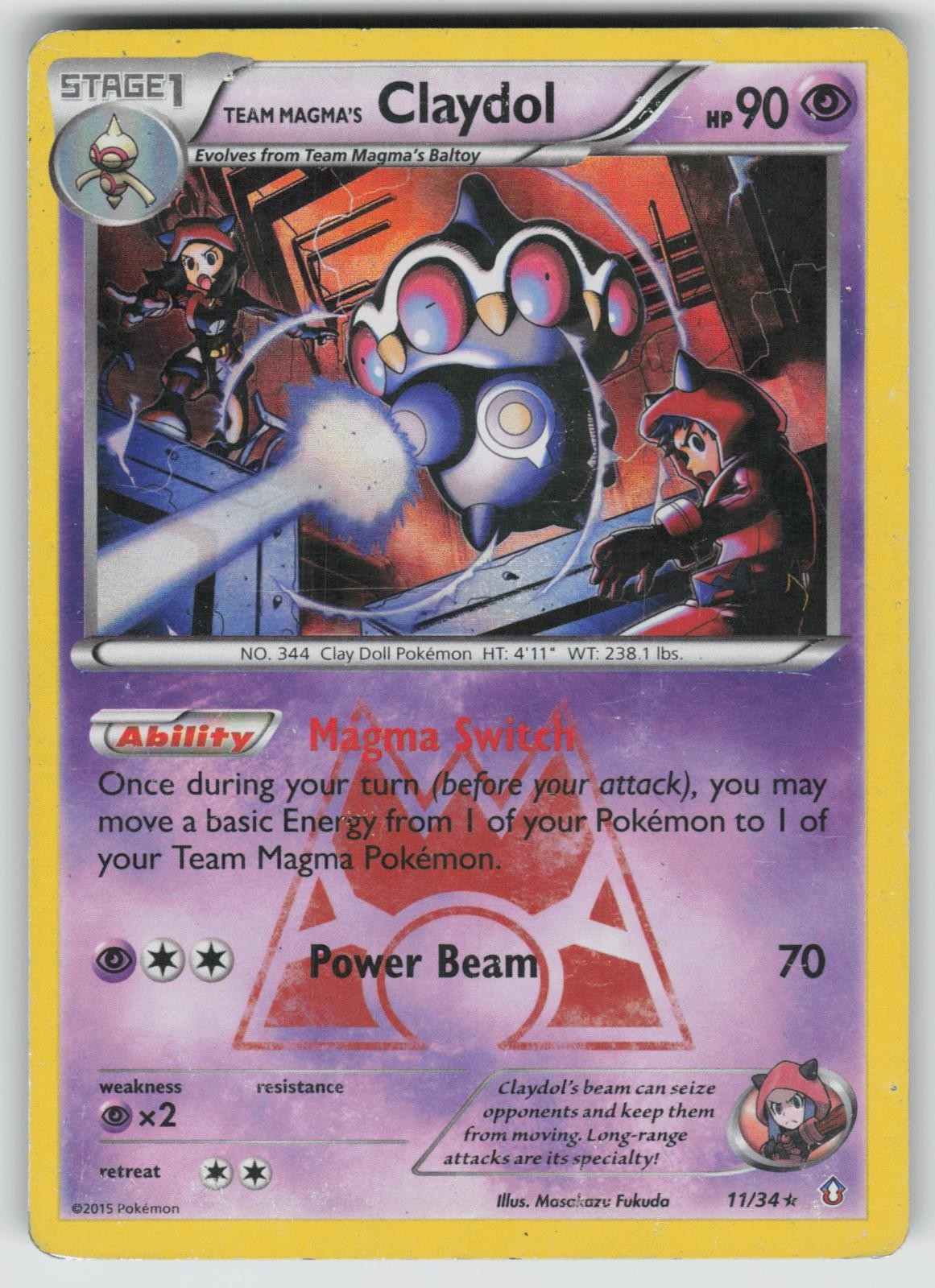 POKEMON TEAM MAGMA'S CLAYDOL 11 HOLO R DOUBLE CRISIS HP HOLO