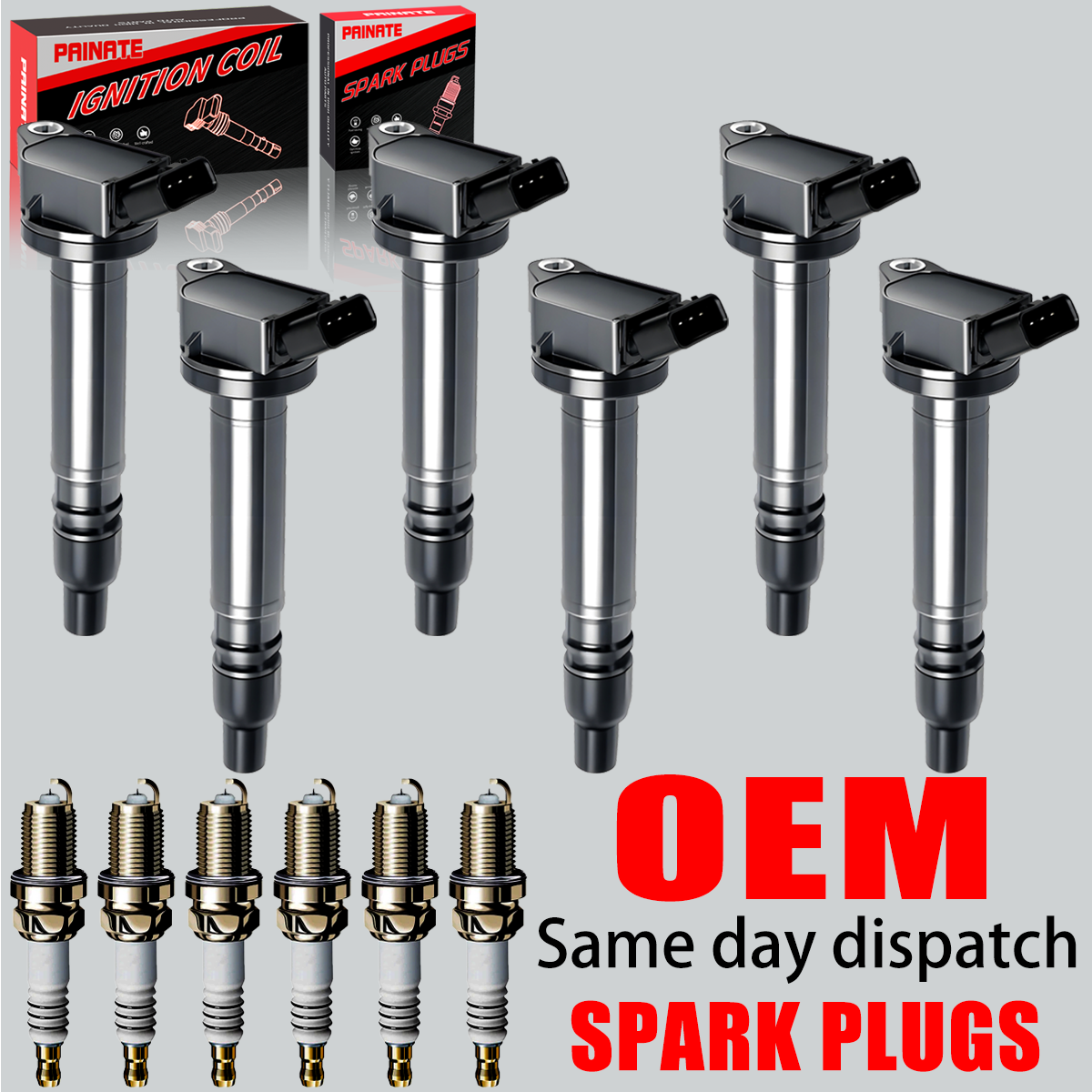 6X OEM Brand Ignition Coils & 6X Iridium Spark Plugs For Lexus GS300 GS350 UF507