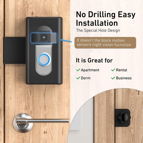 Anti-Theft Video Doorbell Mount,Mount No Drill Bracket Holder Accessories for... - Picture 7 of 9