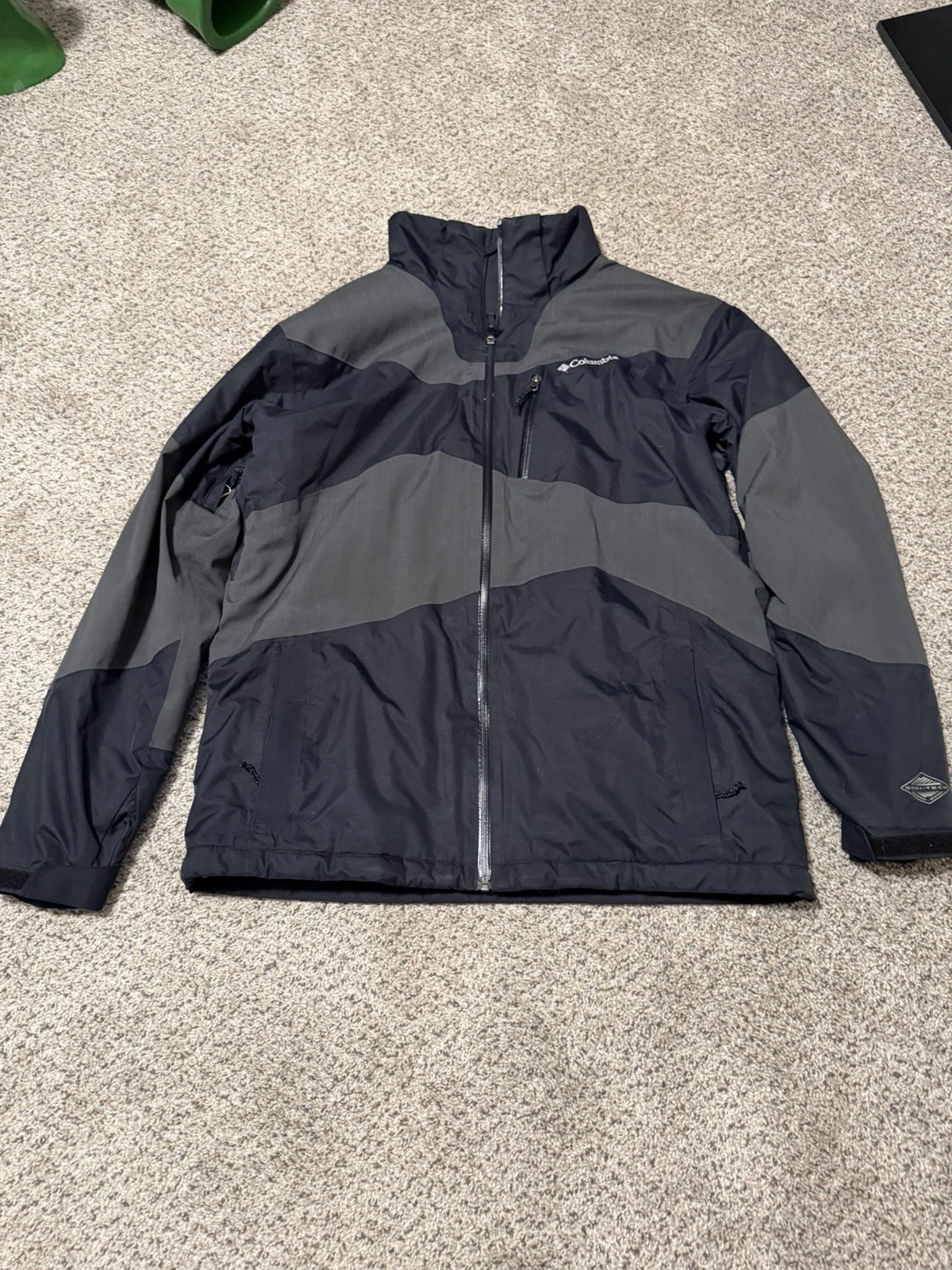 Columbia Jacket Mens Large L Black Omni-Heat Insulated Winter Waterproof