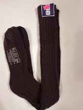 Vintage Brown Orlon Cable knit Knee Socks Carson Pirie Scott New