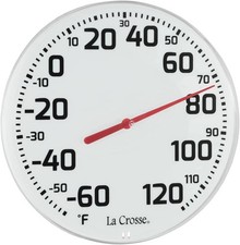 Large Outdoor Indoor Thermometer Easy Read Analog Display Weather Resistant