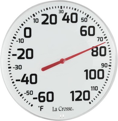Large Outdoor Indoor Thermometer Easy Read Analog Display Weather Resistant