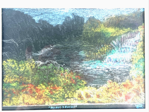 Cascade landscape Original Pastel art work framed Signed - Picture 2 of 19