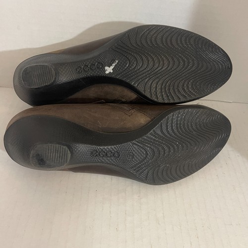 ECCO Shape Sculptured Brown Leather Shoes Side Zip Women's US Size 8 8.5 EU 39 - Picture 8 of 8