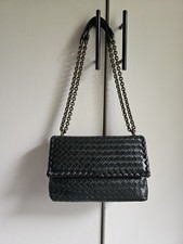 Bottega Veneta Intrecciato Nappa Leather Chain Shoulder Bag (Dark Green)