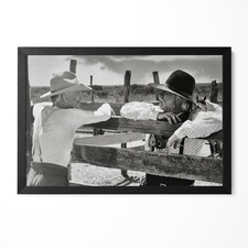Robert Duvall Tommy Lee Jones Lonesome Dove Photo Poster Gus Call B&W Wall Art