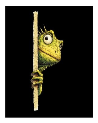 Chameleon Curiosity Wall Art Poster - Unique Reptile Decor Home Decor