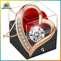 Ewige Rose Geschenkbox Rote Konservierte Blumen Rosegold FüR Damen Geschenk
