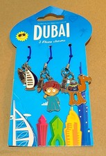 New Dubai Memorabilia Phone Charms Burg Al Arab Hotel Camel Person Set of 3
