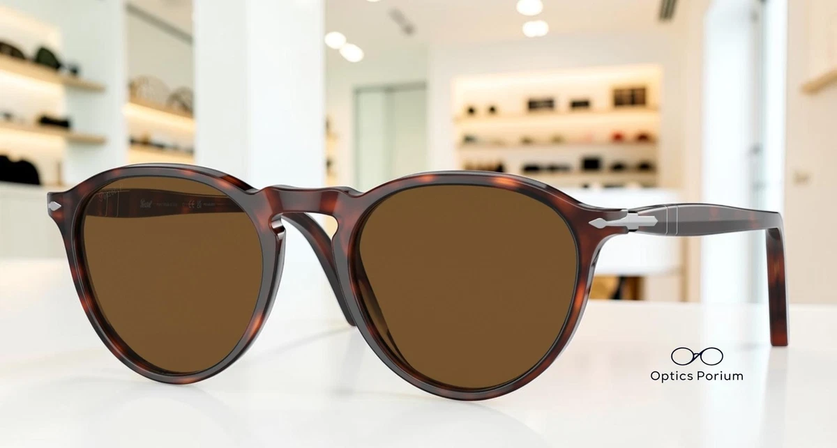 PERSOL PO3286S 24 57 Havana Polar Brown Polarized 53 mm Unisex Sunglasses
