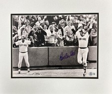 Carlton Fisk Signed 11x14 1975 Red Sox WS HR Walkoff Photograph Beckett