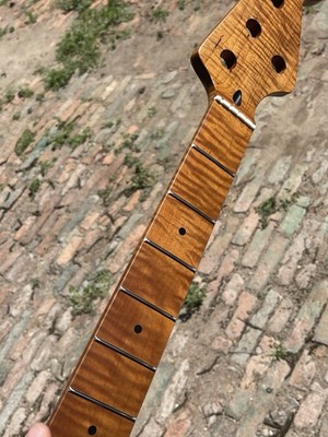 5 strings SS 20 frets Roasted flame Maple Electric bass neck 34inch