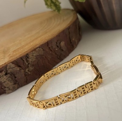 Retro goldfarbenes Gliederarmband 80 s/90 s Style Modeschmuck 7,5 