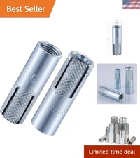 20  Zinc Plated Drop-in Anchors 5/16"-18 for Concrete - Knurled Design