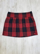 Abercrombie Plaid Wool-like Lined Red Plaid Y2K Academia Preppy Mini Skirt Sz 2