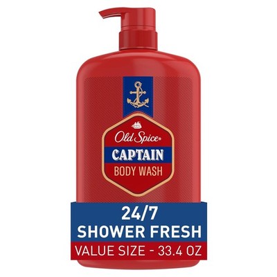 Old Spice Captain Body Wash 3X Defense Bergamot Scent 33.4oz
