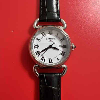 【非売品/美品】Links of Londonドライバー レザーウォッチ LINKS OF LONDON Ladies STS Black Crocodile Leather Mini Driver