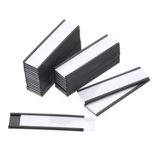 60pcs Label Holders 0.8" x 3" C Channel Rubber Magnetic for Metal Shelves