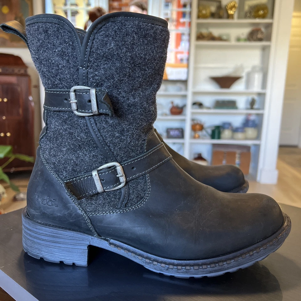 Gorgeous Bos & Co “Saint” Ladies EU 40, US 9-9.5 Mixed Materials Zip-Up Boots! - Image 3 of 4