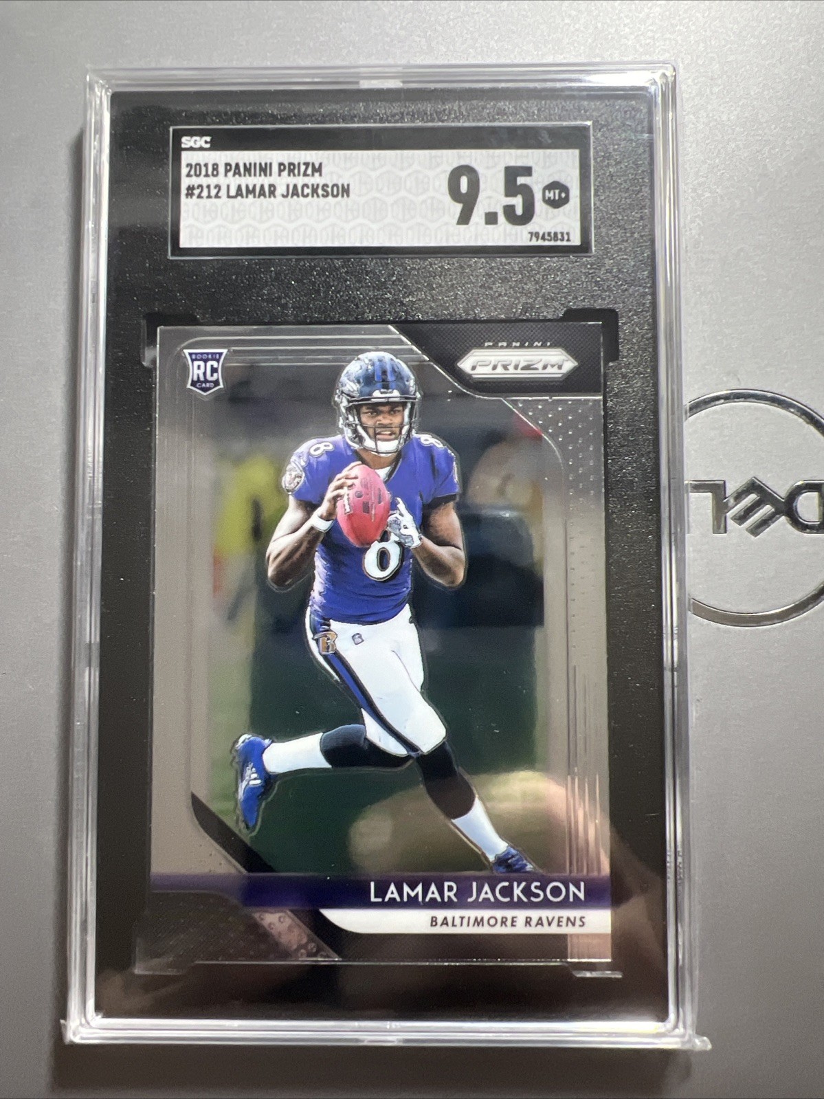 2018 Panini Prizm Lamar Jackson RC #212 SGC 9.5 MINT+ Rookie Baltimore Ravens
