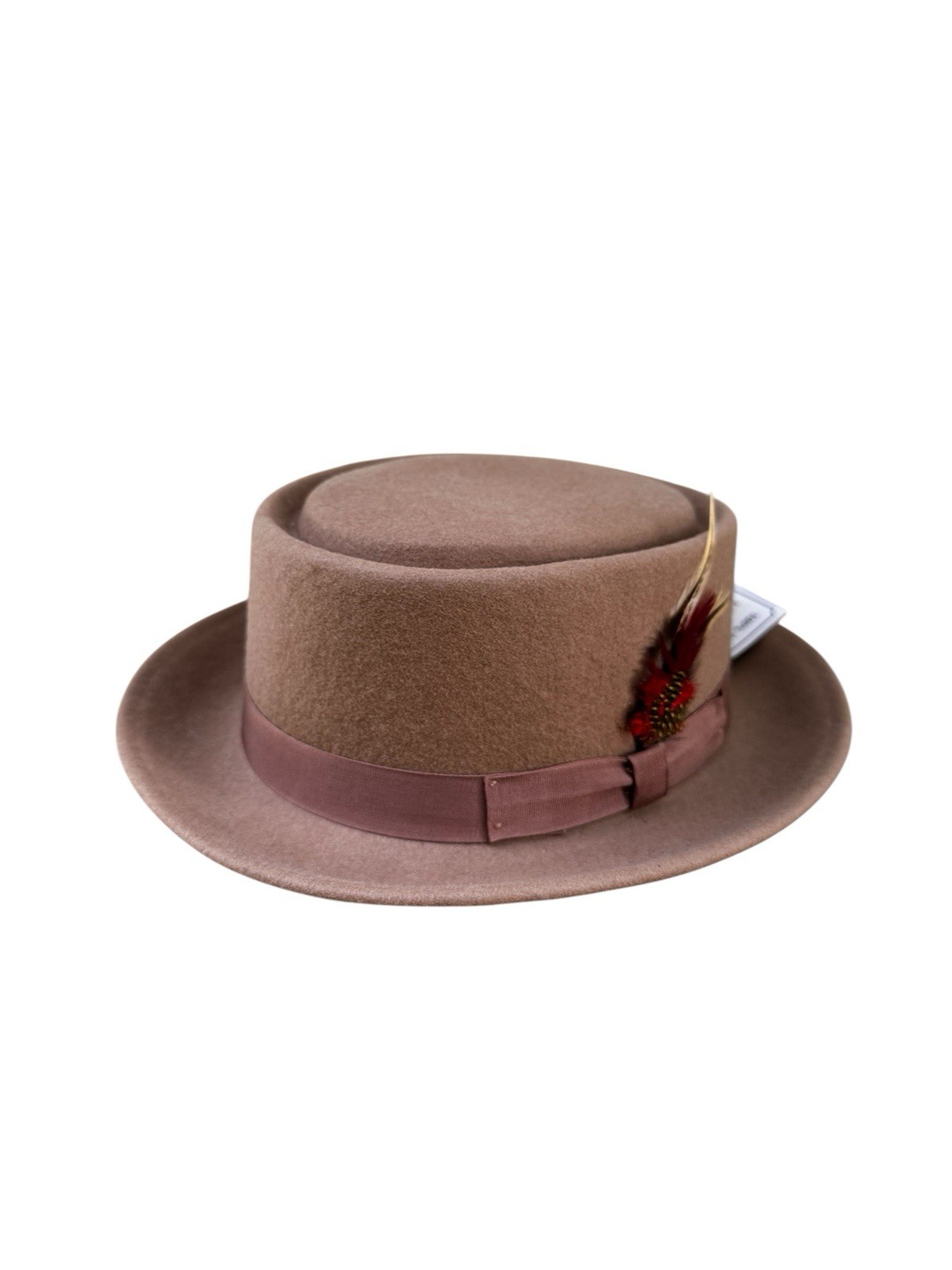 Camel Pork Pie Hat. Capas Headwear. Wool. Medium