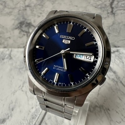 Seiko 5 7S26-02J0 Automatic Blue Dial Men's Watch 37mm Stainless