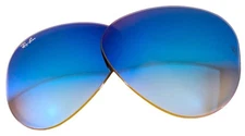 New Authentic RAY-BAN Sunglass Lens Replacements RB3025 Aviator Blue Mirror 55mm