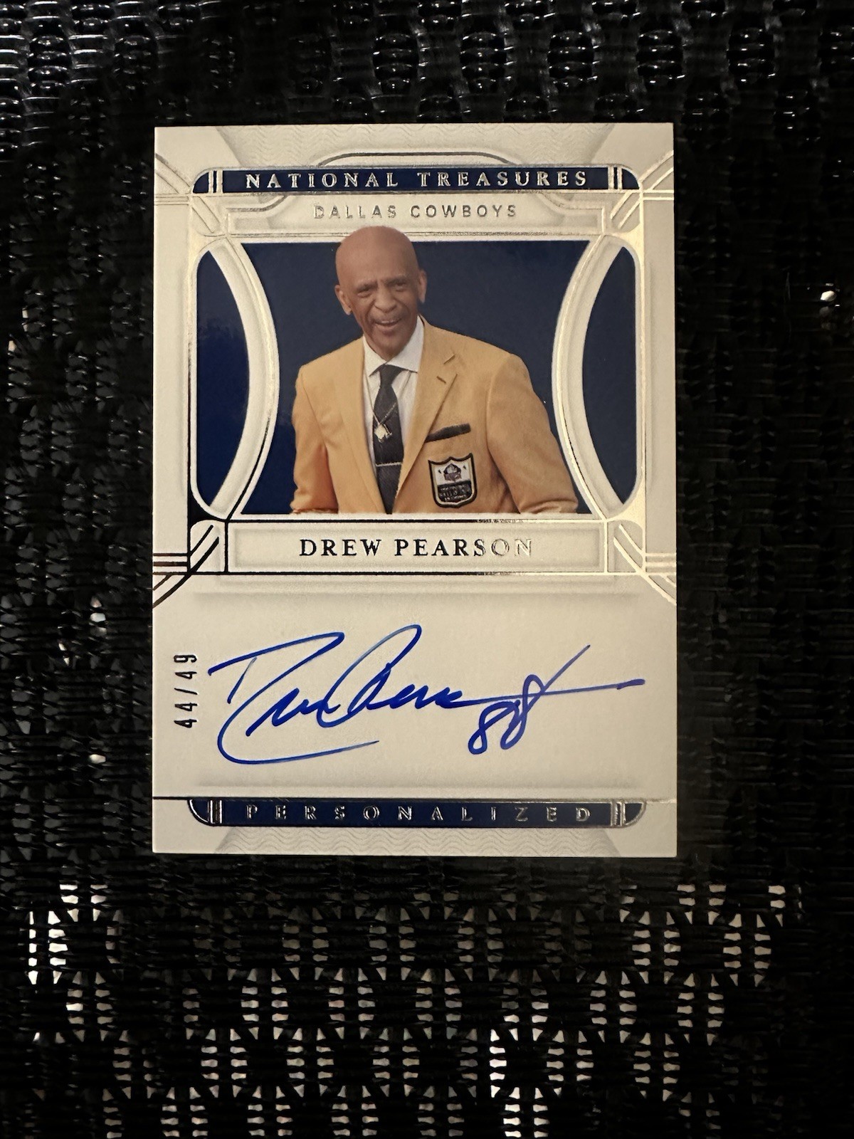 DREW PEARSON 2021 NATIONAL TREASURES PERSONALIZED AUTO #PT-DP 44/49 COWBOYS