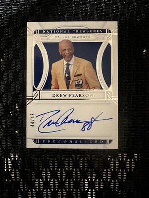 DREW PEARSON 2021 NATIONAL TREASURES PERSONALIZED AUTO #PT-DP 44/49 COWBOYS