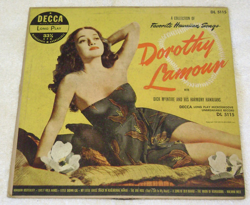 Dorothy Lamour "Favorite Hawaiian Songs" used 10 inch 33RPM record Decca DL5115