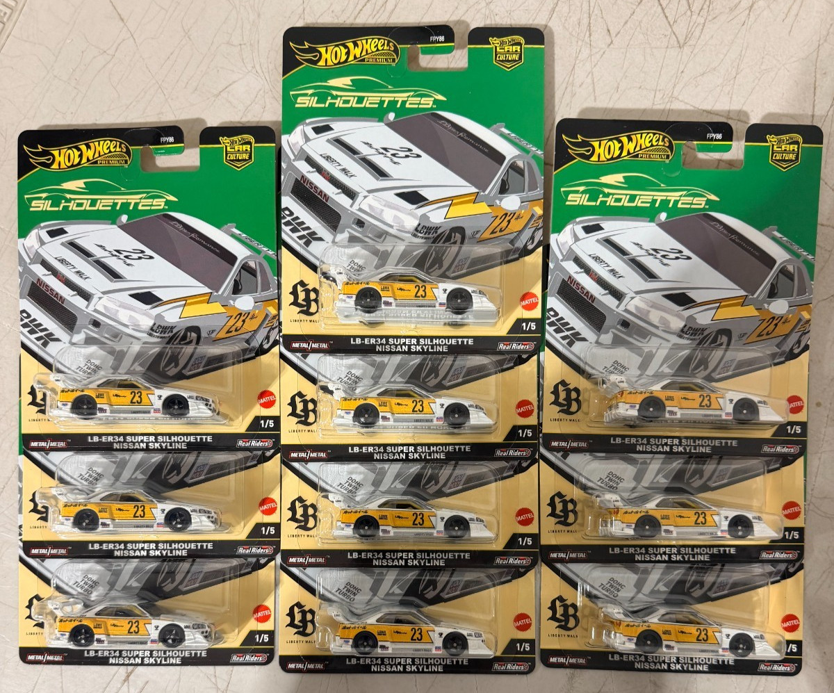 HOT WHEELS CAR CULTURE PREMIUM JBK59 LB-ER34 SUPER SILHOUETTE SKYLINE PACK OF 10
