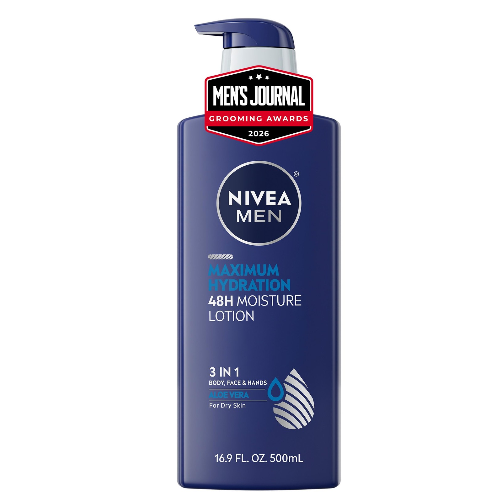iHerb UK - Nivea , Men, Maximum Hydration, 48H Moisture Lotion, For Dry Skin, 16.9 Fl Oz (500 Ml) - Image 2
