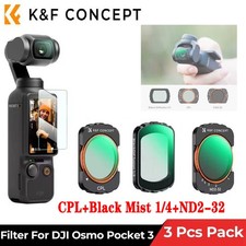 K F Concept 3 Pack DJI Osmo Pocket 3 Filters Magnetic CPL Black Mist 1/4 VND2-32