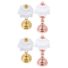 Mini Lamp Set for Dollhouse Bedside Table Tiny House Decoration 4pcs