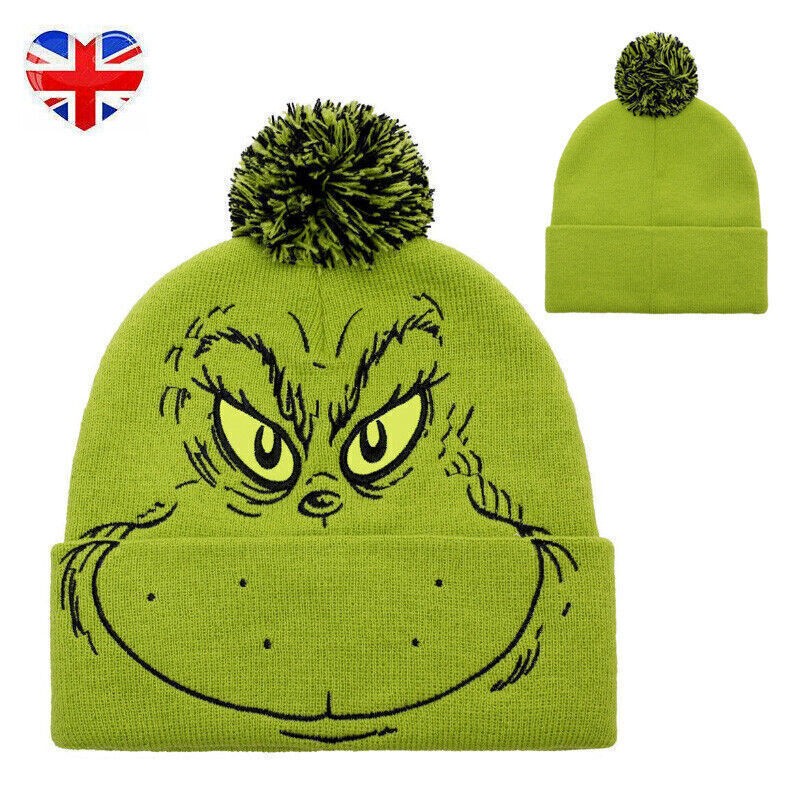 APL DE Grinch Berretto a Maglia Invernale Adatto per Adulti e Bambini