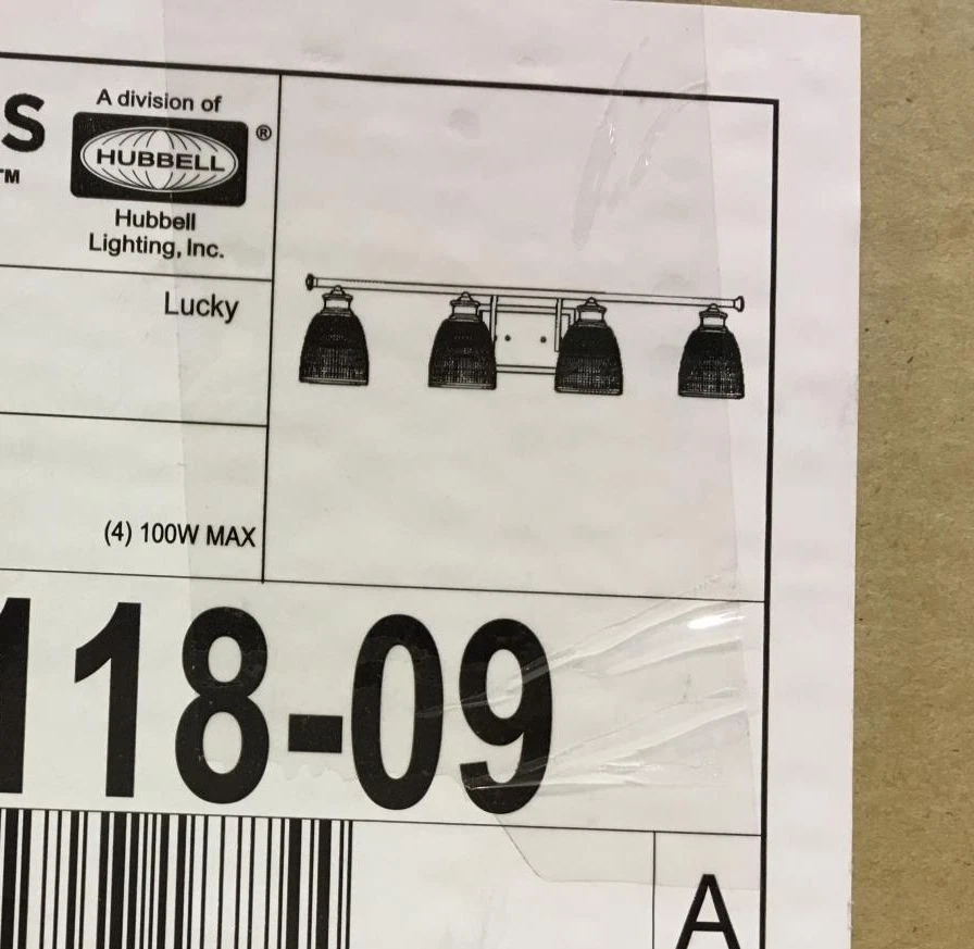 Luz de tocador de baño de níquel cepillado Progress Lighting P2118-09 Lucky 4 luces Foto 3 de 3