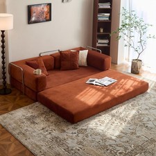 Sofa Bed Couch Corduroy Upholstered Sectional Convertible Multi-Functional Floor