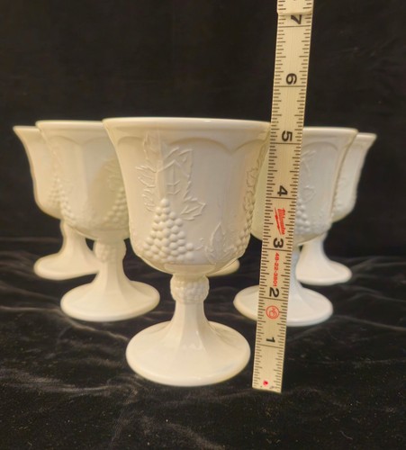 Indiana Milk Glass Harvest Grape Goblets, Set of 6 - Picture 4 of 8