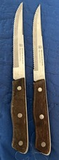Precision Hollow Ground Fine Stainless Steel Set of 2 Steak Knives Made In USA
